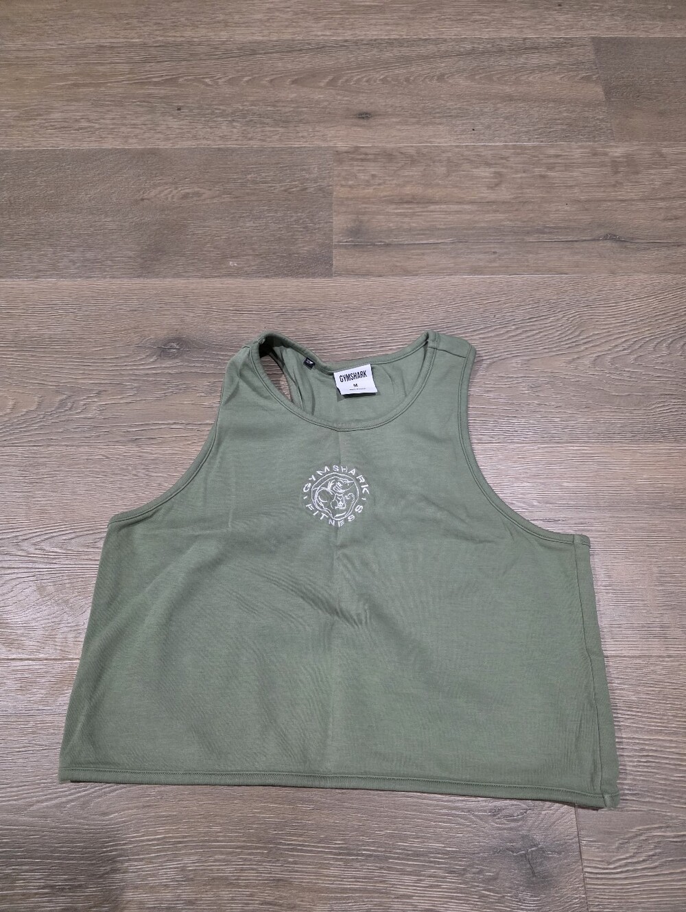 Gymshark Fitness Olive Green Cropped Tank Top Size Medium